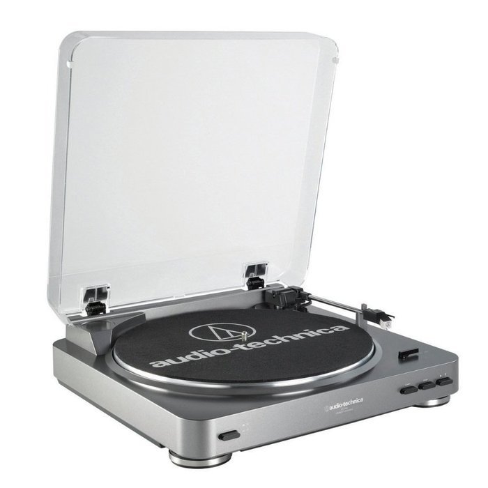 Audio Technica AT-LP60 Fully Automati Turntable (Silver) w/ Additional ATN3600L Stylus & Knox Carbon Fiber Vinyl...