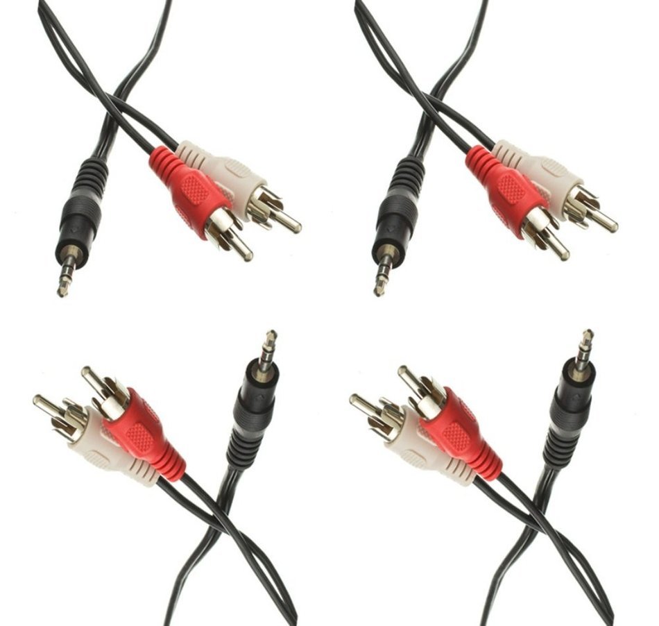C&E 3.5mm Stereo Male to Dual RCA Male (Right and Left) Audio Cable, 6 Foot N8