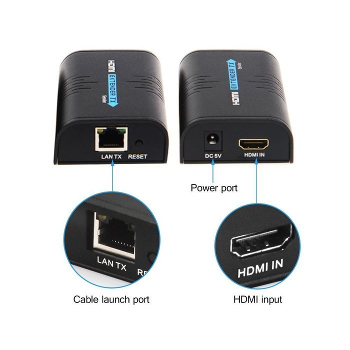 HDMI Extender, Matcis&reg; HDMI Signal Extenders Over CAT 5e/6 UTP/STP Ethernet Cable Up to 120m (Up to 120M, Sender... N33
