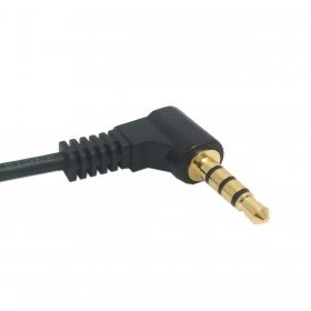CY 90 degree right angled 3.5mm 3poles Audio Stereo Male to Female Extension Cable 10cm Black N4