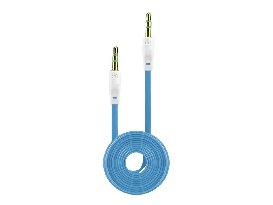 3.4 FT Audio Cable for Apple and Android Smartphones/Tablets/MP3 Players &ndash; Tangle Free Flat Wire - 3.5mm Gold... N5