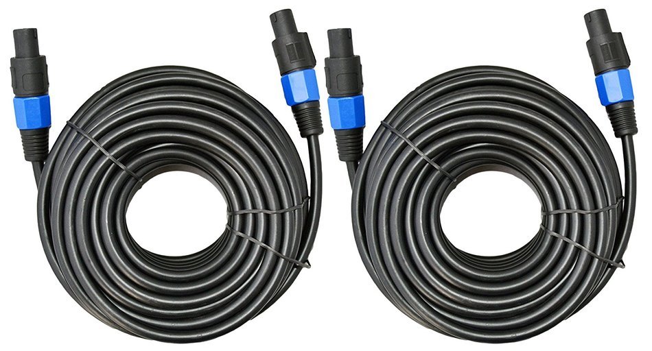 Ignite Pro 2x Speakon to Speakon 50 Ft. True 12 Gauge Wire AWG DJ/ Pro Audio Speaker Cable, Pair