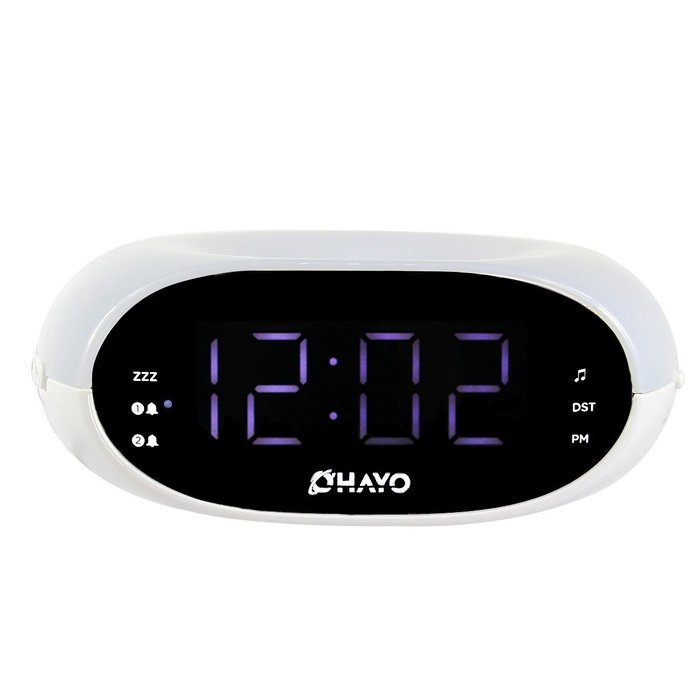 TIVDIO RT-4500 Digital Dual Alarm Clock with FM Radio Sleep Timer LED Display Snooze Night Light(White) N7