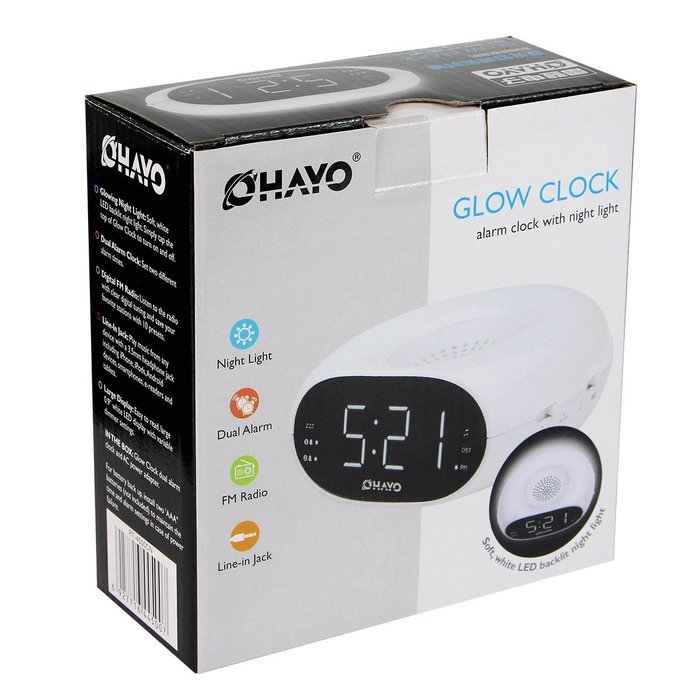 TIVDIO RT-4500 Digital Dual Alarm Clock with FM Radio Sleep Timer LED Display Snooze Night Light(White) N8