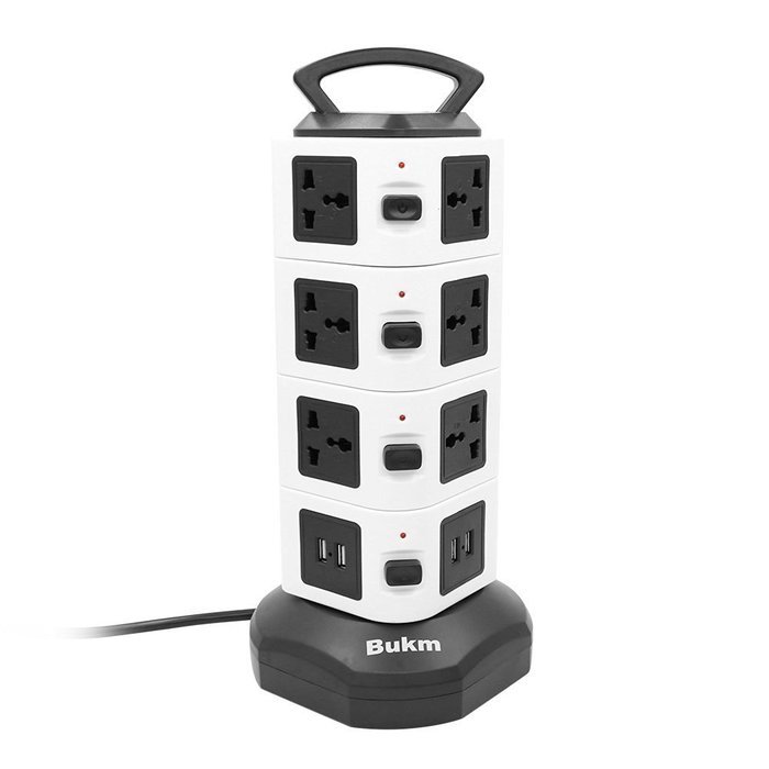 USB Power Strip, Bukm 14-Outlet Surge Protector, 4-Port USB Travel Charger Charging Station with 6.5 Feet Cord... N10