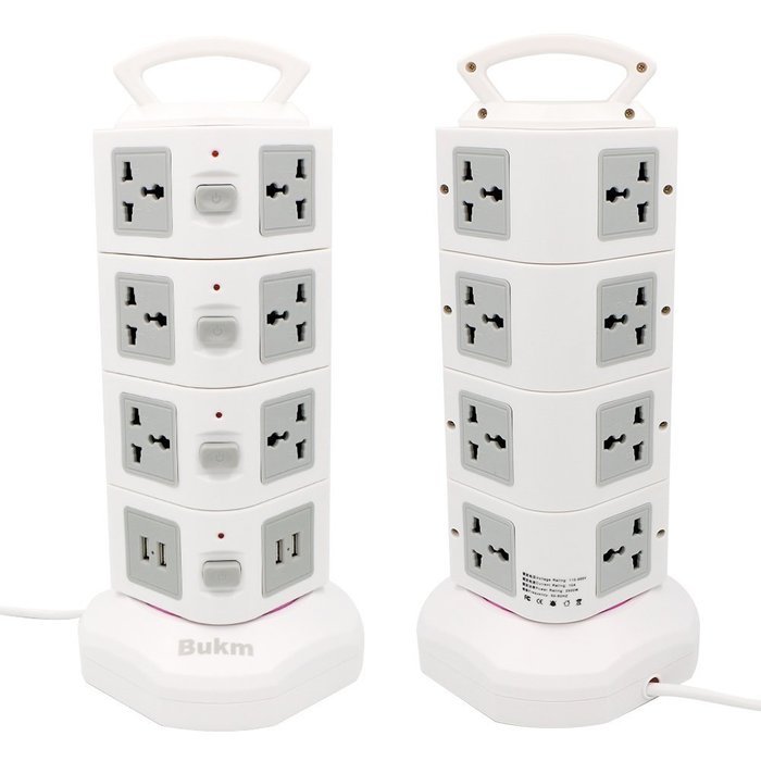 USB Power Strip, Bukm 14-Outlet Surge Protector, 4-Port USB Travel Charger Charging Station with 6.5 Feet Cord... N11