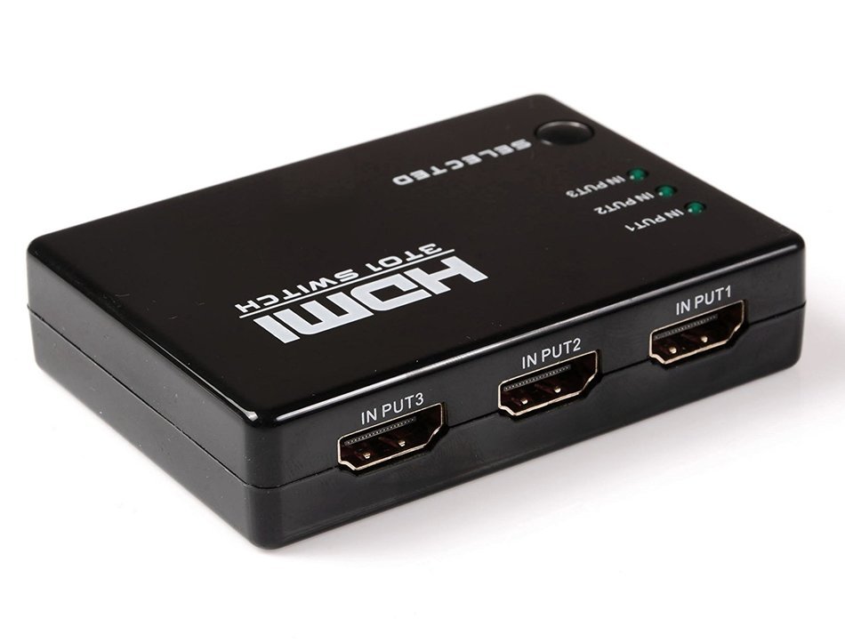 HDMI Switcher V1.3, Aibesser Intelligent 3 Input 1 Output HDMI Swither 3 Port Switch with IR remote for DVD,STB... N13