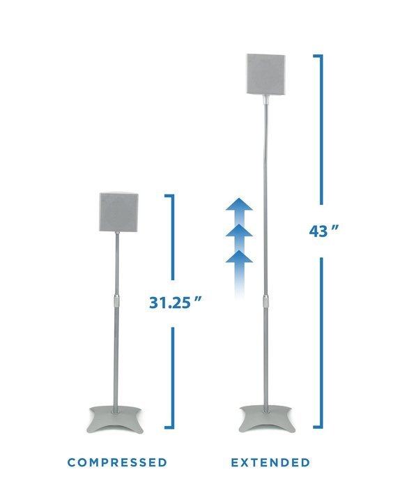 Mount-It! MI-1210S Speaker Stands for Home Theater 5.1 Channel Surround Sound System Satellite Speaker Stands... N5