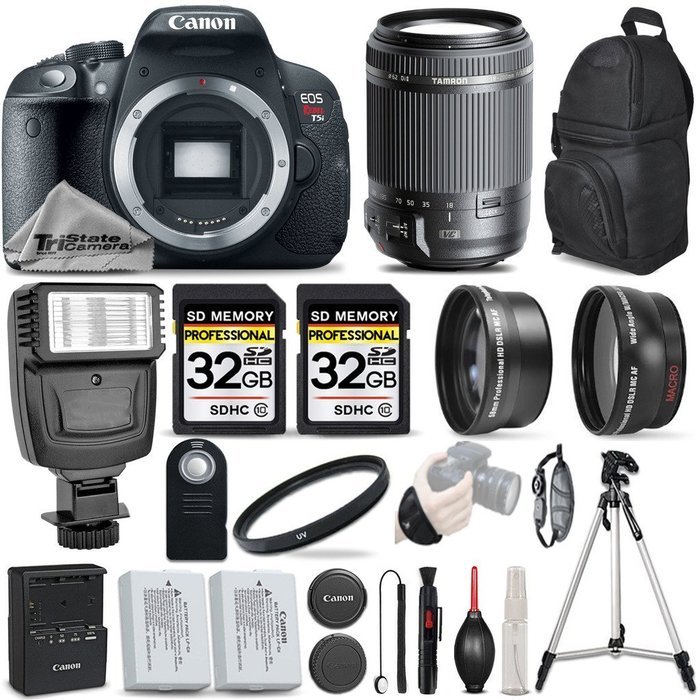 Canon EOS Rebel T5i DSLR Camera 18 MP + Tamron 18-200mm Lens + 0.43X Wide Angle Lens + 2.2X Telephoto Lens + UV... N3