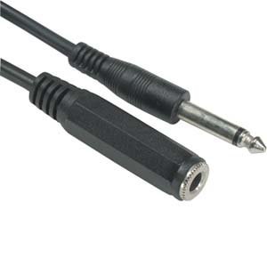 InstallerParts 6Ft 1/4" Mono Male to Female Cable &ndash; Black &ndash; Long-Lasting