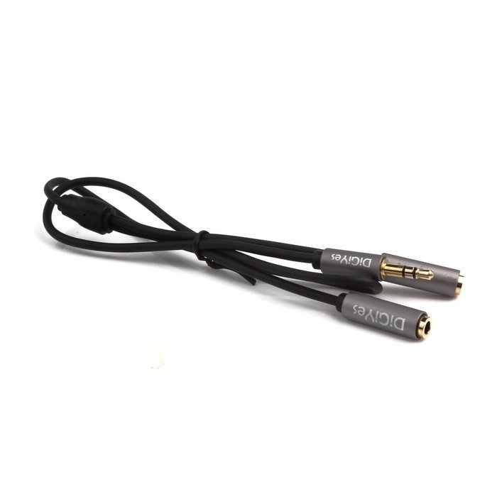 DiGiYes&reg; 1.8m（6ft） 3.5mm Male to 2 x 3.5mm Female Aux Stereo Audio Splitter Cable Gold Plated Metal Connector... N15