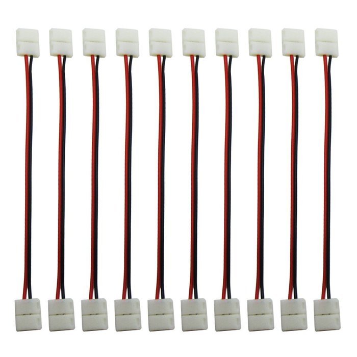 DODOLIGHTNESS 10Pcs Connector Adapter Cable LED PCB Strip 3528 to 3528 Single Color 8mm Free Welding N12