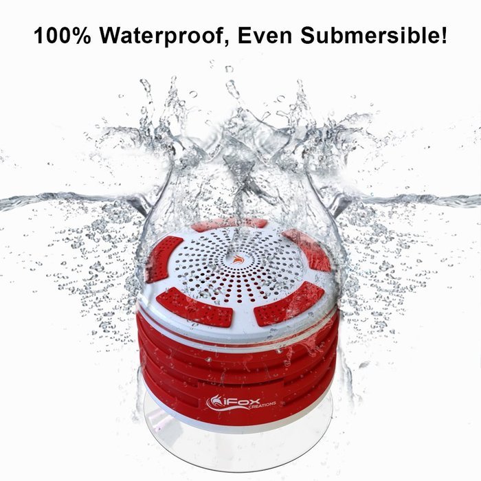iFox iF013 Bluetooth Shower Speaker - Certified Waterproof. Wireless Speakerphone Pairs To All Bluetooth Devices... N29