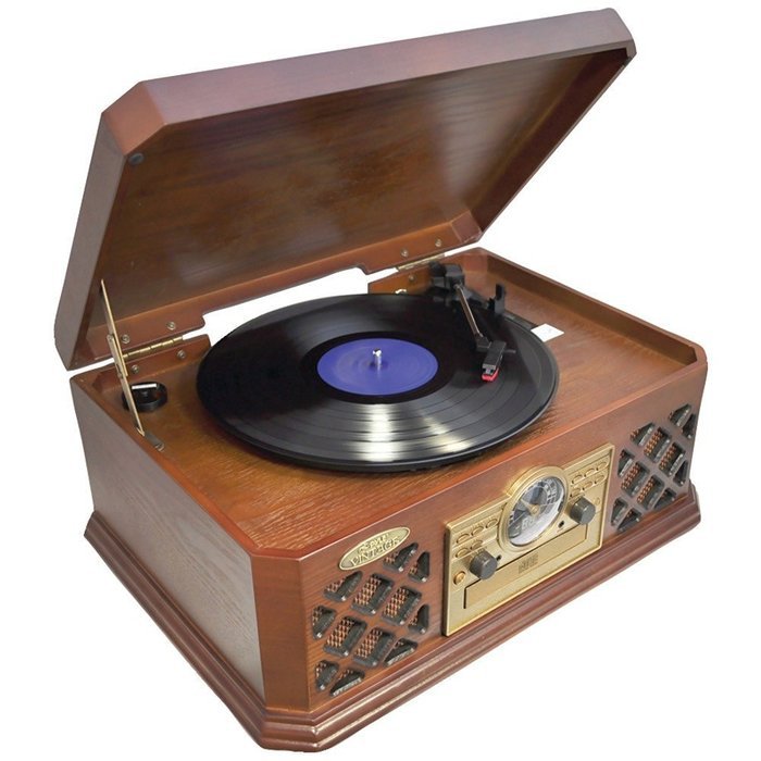 PYLE HOME PTCD4BT Retro Style Turntable with Bluetooth CD Player & Cassette Deck