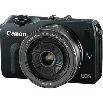 Canon EOS M 18.0 MP Compact Systems Camera with EF-M18-55mm IS, 22mm f/2 STM Lens and Speedlite 90EX Flash Black N2