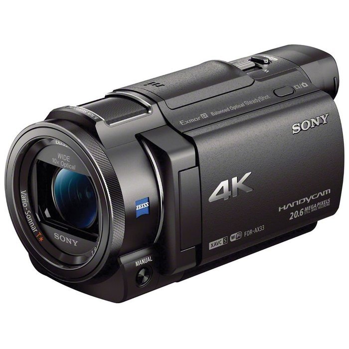 Sony Handycam FDR-AX33 Wi-Fi 4K Ultra HD Video Camera Camcorder + 64GB Card + Sony Case & Tripod + LED Light +...