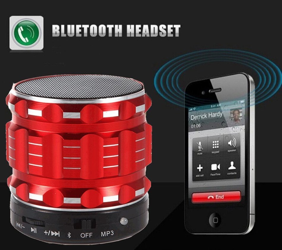 Generic Metal Steel Wireless Bluetooth Speaker Support FM Radio Color ( Red ) N2