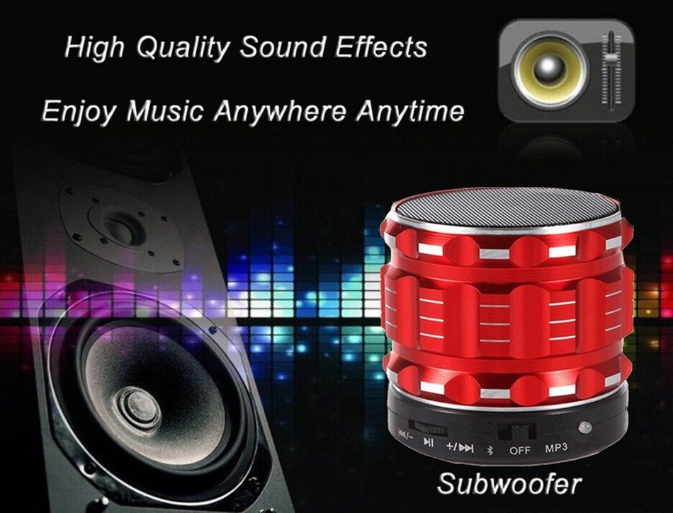 Generic Metal Steel Wireless Bluetooth Speaker Support FM Radio Color ( Red ) N3