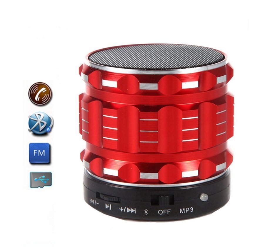 Generic Metal Steel Wireless Bluetooth Speaker Support FM Radio Color ( Red ) N5