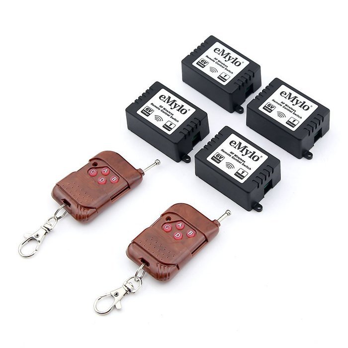 eMylo&reg; DC 6V 10A 1CH RF Wireless Relay Remote Control Light Switches 433Mhz Transmitter with Receiver N6