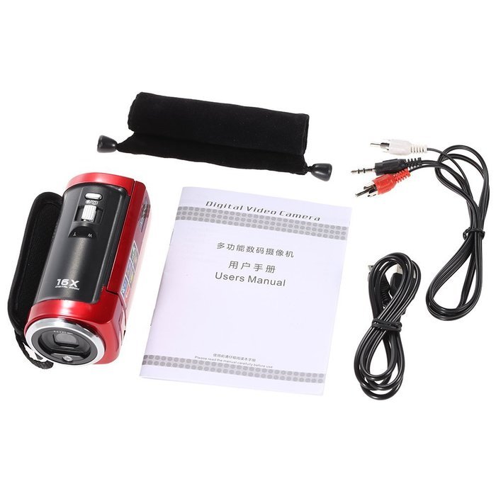 Andoer HDV-107 Digital Video Camcorder Camera HD 720P 16MP DVR 2.7'' TFT LCD Screen 16x ZOOM N13