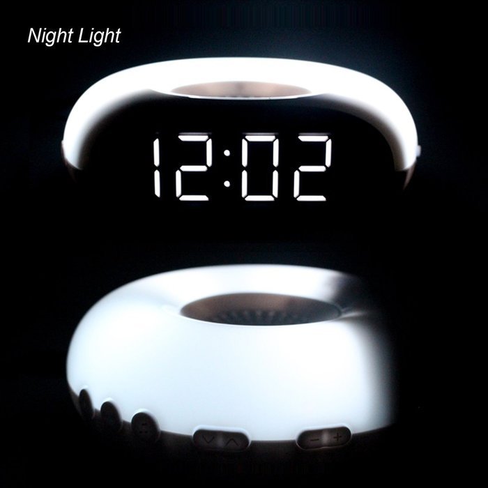 TIVDIO RT-4500 Digital Dual Alarm Clock with FM Radio Sleep Timer LED Display Snooze Night Light(White) N9