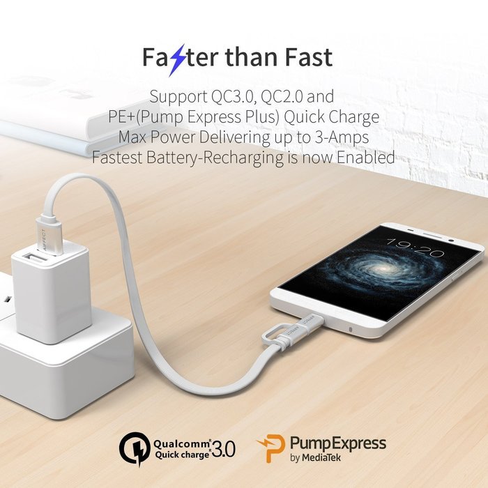 AIFFECT 3 Pack 3.3Ft 2 in 1 Duo Cable, Micro B to Type A Data & Charging USB Cable with Type C Adapter for Devices... N14