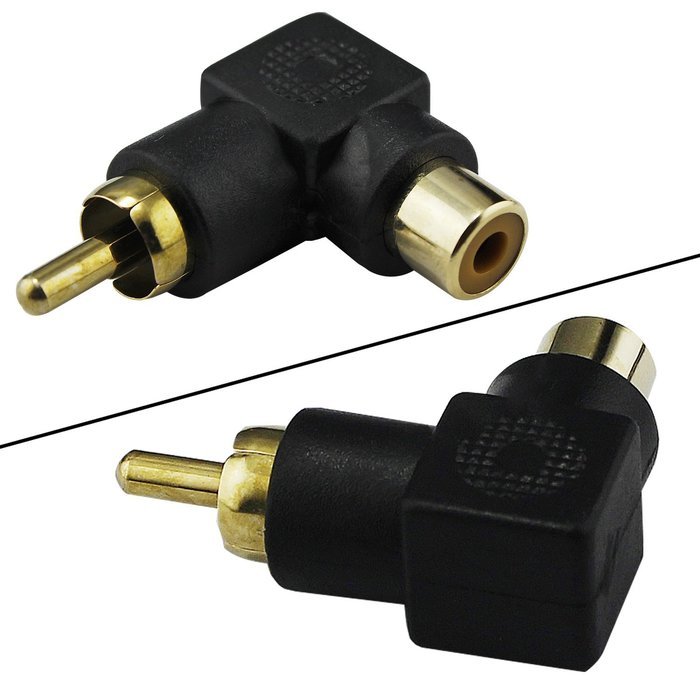 Ocr TM Right Angle Shaped RCA Male to RCA Female Connector Adapter Gold 10 Pack N3