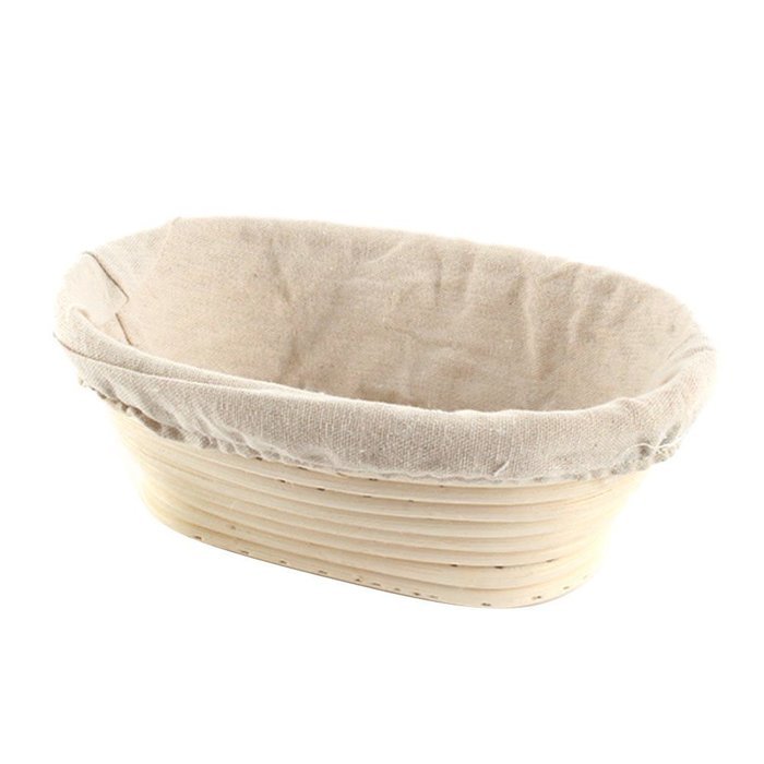 Gsha Oval Banneton Brotform Dough Bread Proofing Proving Rattan Basket With Liner N6