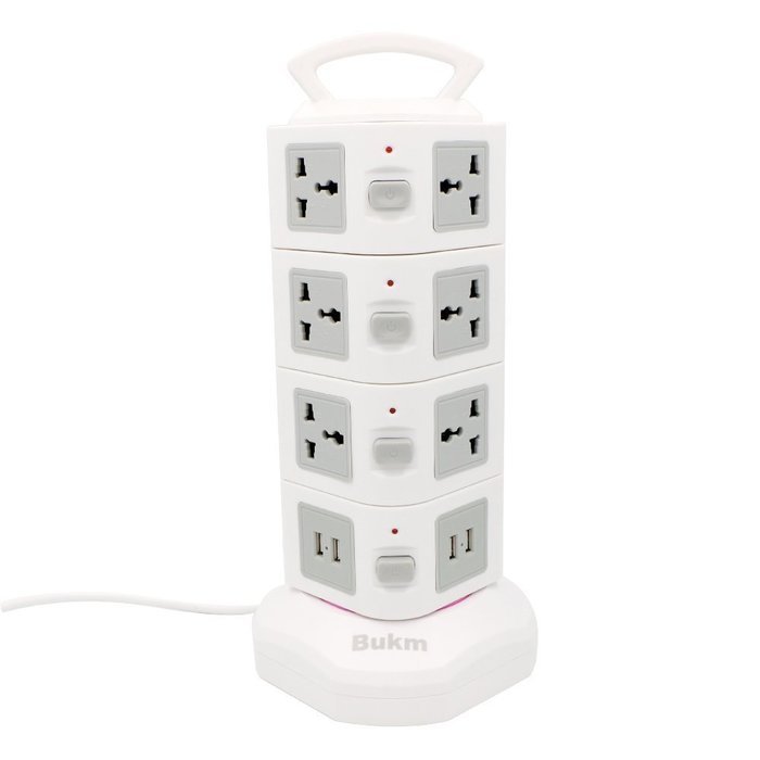USB Power Strip, Bukm 14-Outlet Surge Protector, 4-Port USB Travel Charger Charging Station with 6.5 Feet Cord... N15