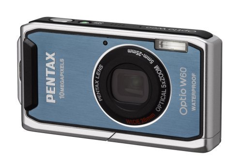 Pentax Optio W60 Waterproof 10MP Digital Camera with 5x Wide Angle Optical Zoom (Silver) N3
