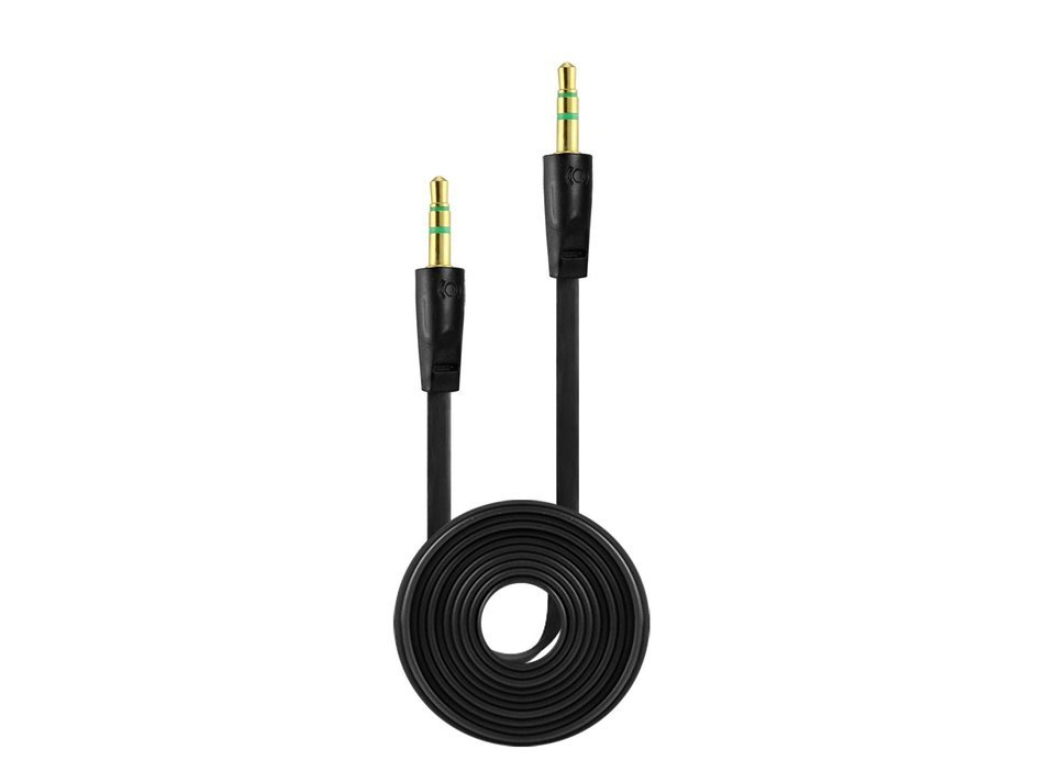3.4 FT Audio Cable for Apple and Android Smartphones/Tablets/MP3 Players &ndash; Tangle Free Flat Wire - 3.5mm Gold... N7