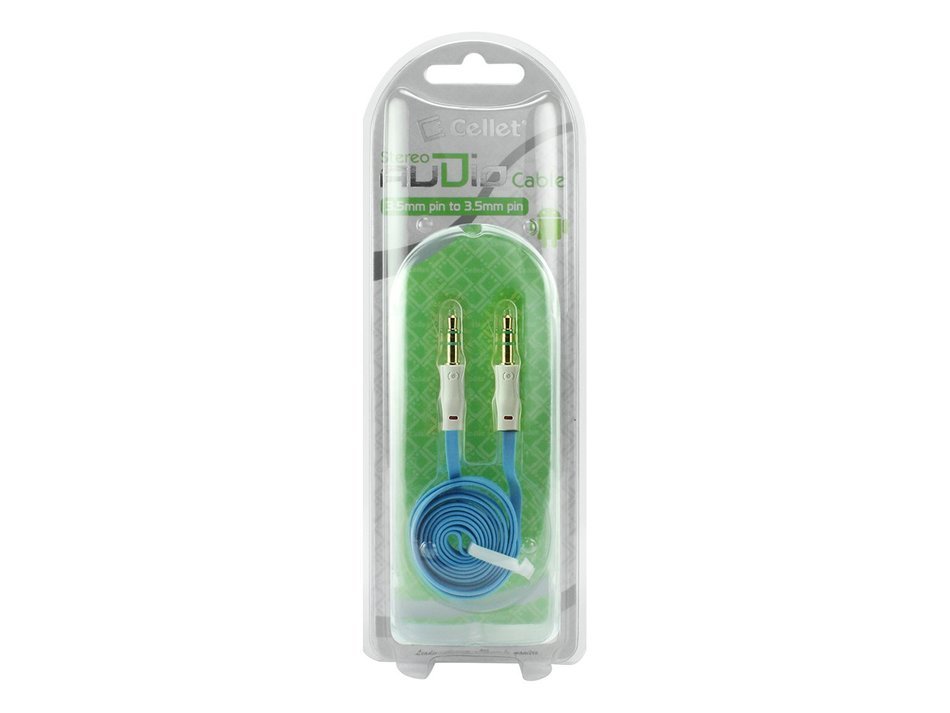 3.4 FT Audio Cable for Apple and Android Smartphones/Tablets/MP3 Players &ndash; Tangle Free Flat Wire - 3.5mm Gold... N10