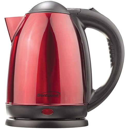 New BRENTWOOD KT-1795 1.5-Liter Stainless Steel Electric Cordless Tea Kettle (Red)