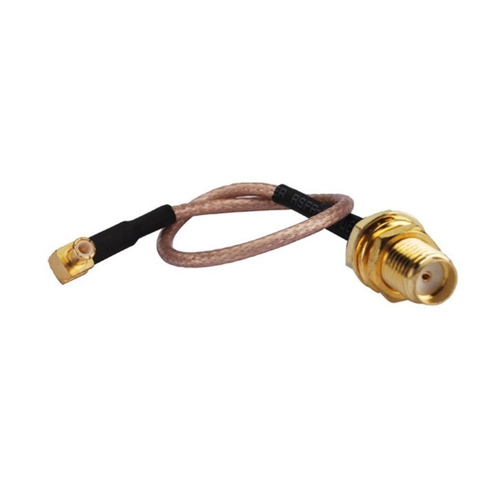 DHT Electronics RF coaxial coax cable assembly SMA female to MCX male right angle 6''