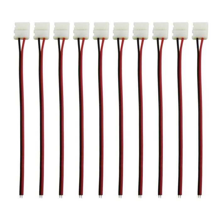 DODOLIGHTNESS 10Pcs Connector Adapter Cable LED PCB Strip 3528 to 3528 Single Color 8mm Free Welding N15