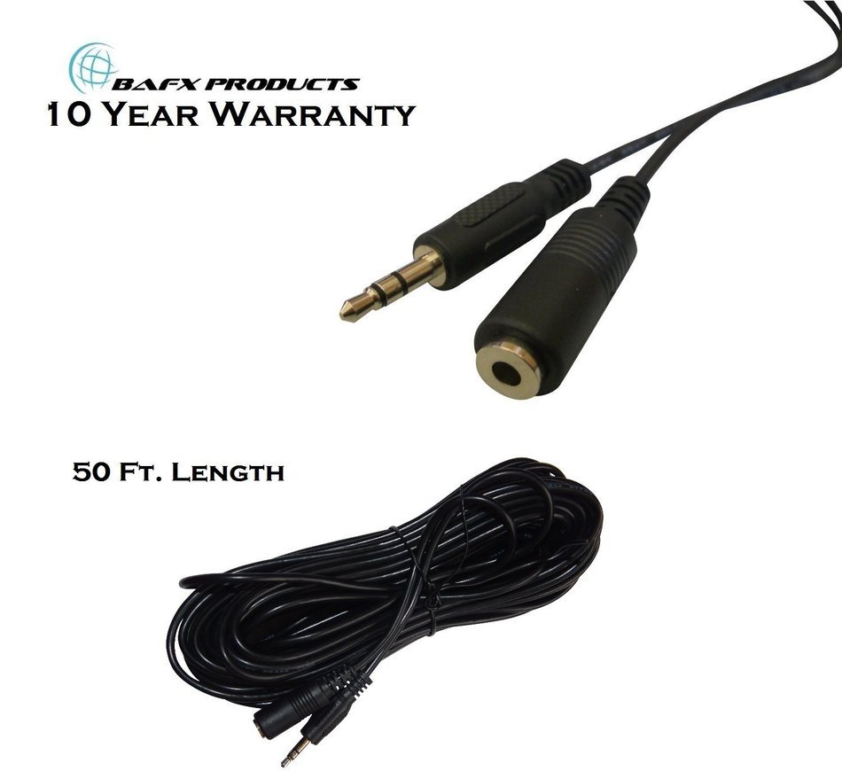 BAFX Products&reg; - 25 Foot - Shielded - Headphone Stereo Audio Extension - 3.5mm Jack - (M/F) Male to Female - Nickel... N6