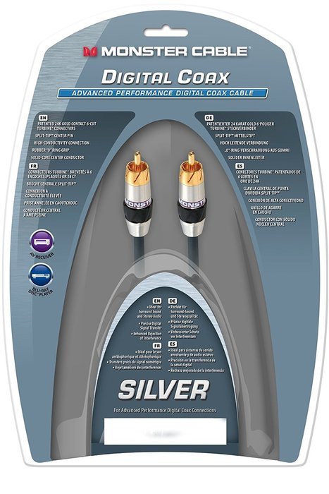 Monster Silver Advanced Performance Digital Coax Audio Cable - 8 ft.