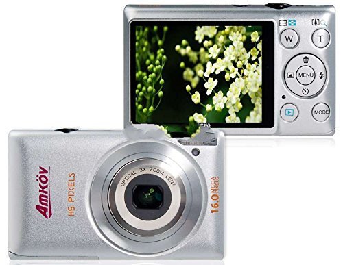 Amkov 16Mp 2.7" Tft Screen Digital Camera With 3X Optical Zoom, Video Recorder & Tf Card Reader (Silver) Produced...