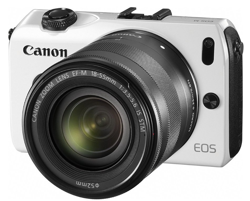 Canon EOS M (White) and EF-M 22mm STM Lens and EF-M18-55mm IS STM Lens N6