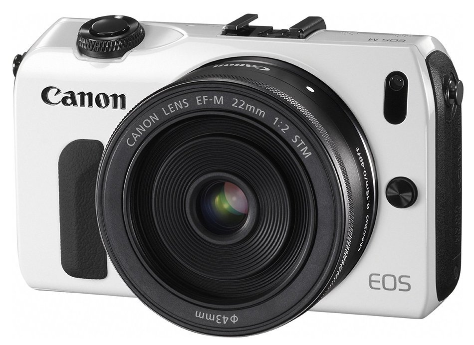 Canon EOS M (White) and EF-M 22mm STM Lens and EF-M18-55mm IS STM Lens N7