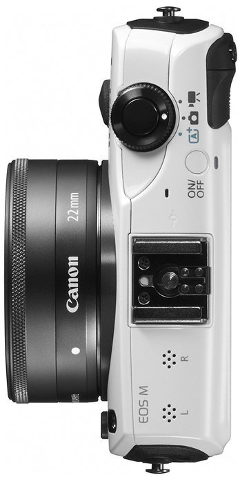 Canon EOS M (White) and EF-M 22mm STM Lens and EF-M18-55mm IS STM Lens N8