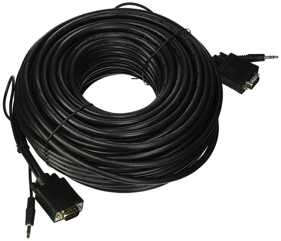Steren 253-200BK 100-Feet SVGA DE15HD + 3.5mm Stereo Cable
