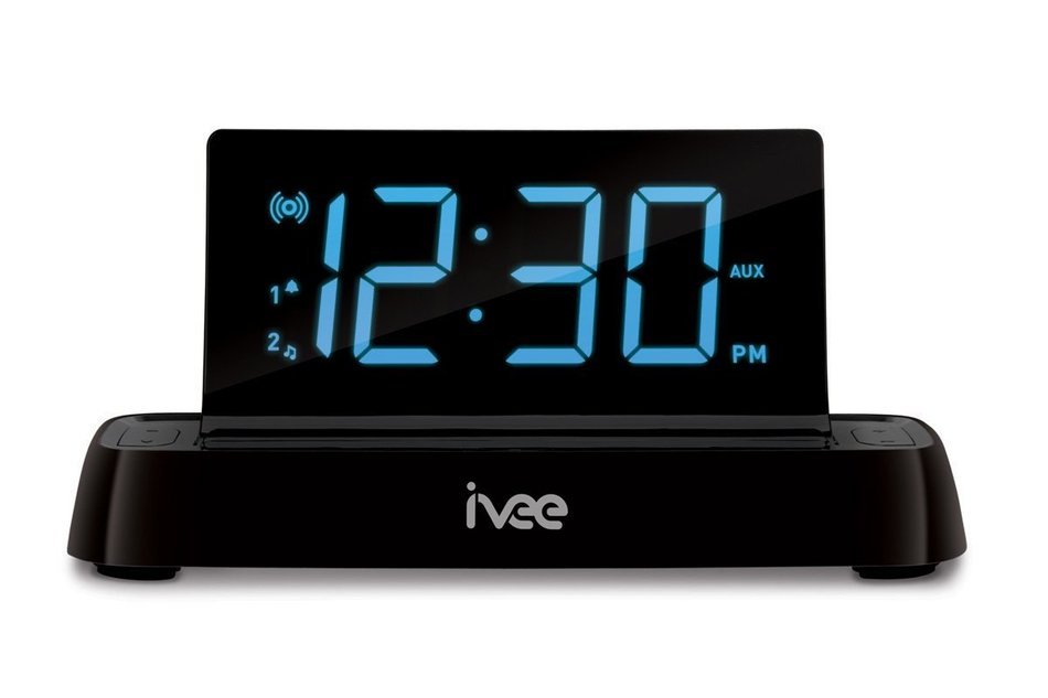 Ivee Interactive Talking iv2b Flex Digital Voice-Activated Alarm Clock with FM Radio (Black) N3