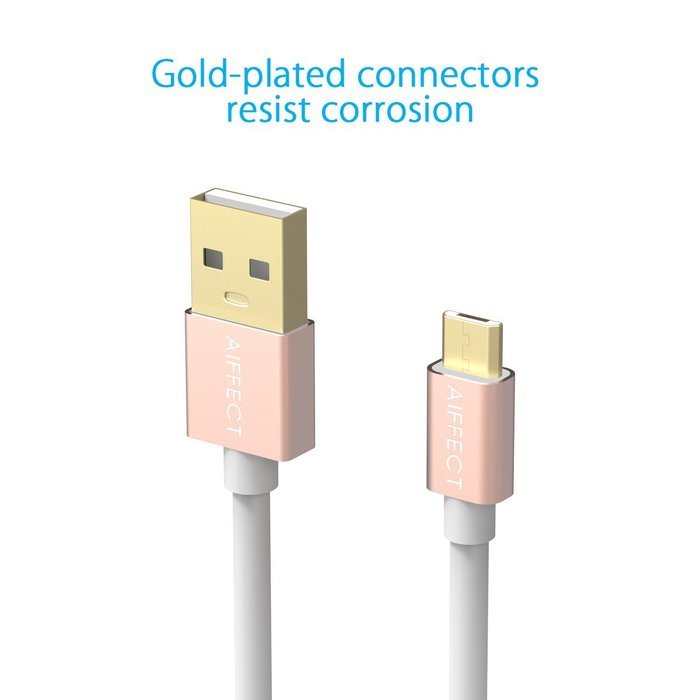 AIFFECT 4 Pack High Speed Micro USB 2.0 Cable Sync Data and Charging Cord for Samsung, HTC, Motorola, Nokia, Android...