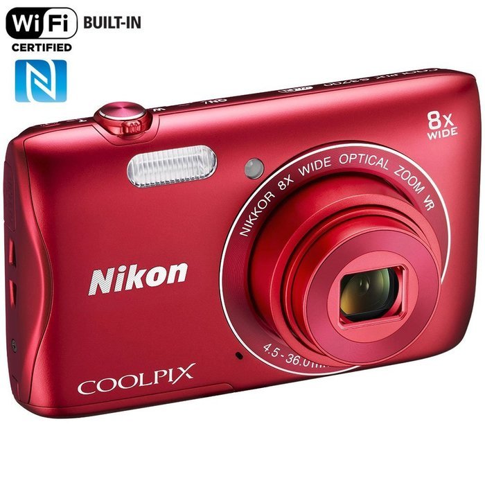 Nikon COOLPIX S3700 Digital Camera with 8x Optical Zoom and Built-In Wi-Fi (Pink) N8