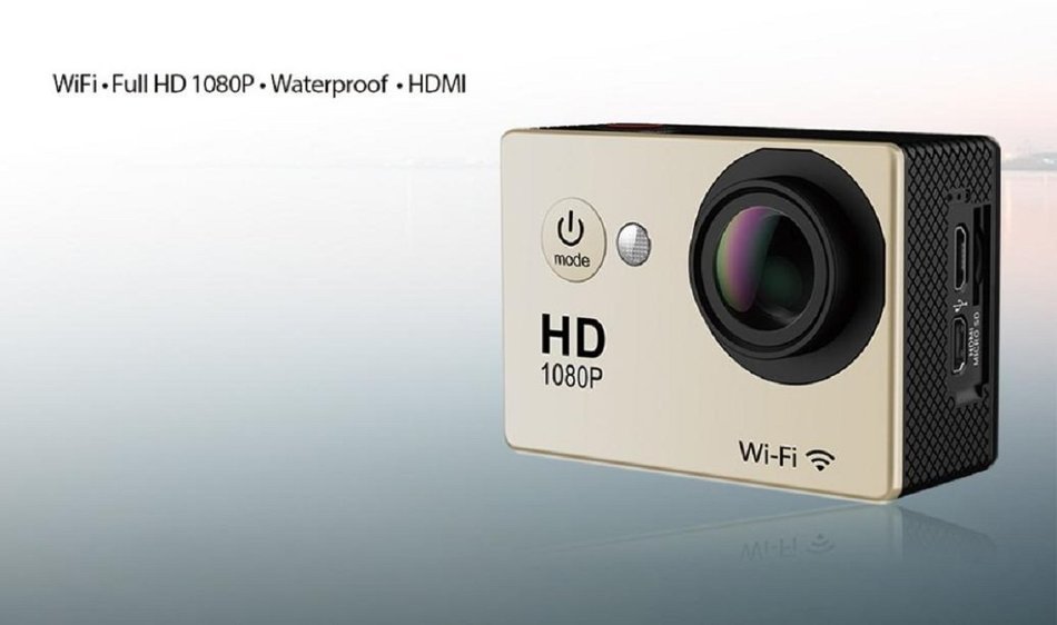 Action Camera, TONSEE W9 2.0 Inch WiFi Ultra HD 4K Sport Action Camera Waterproof -- Gold N3