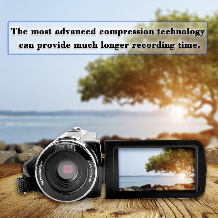 PowerLead CAM06 720P 16MP 2.7-Inch TFT LCD 16x Zoom DV DVR Digital Video Camcorder - Black and Red N14