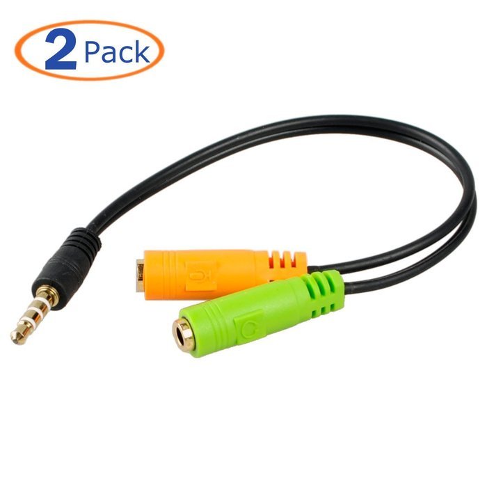 Conwork Headset Jack Adapter Splitter for iPhone 6/5/4s, iPad, Split 4-Pole 3.5mm Stereo into Separate Headphone...