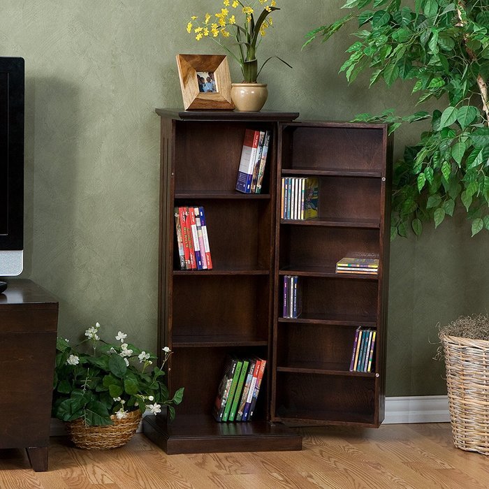 SEI Black Media Storage Pedestal, Espresso N3